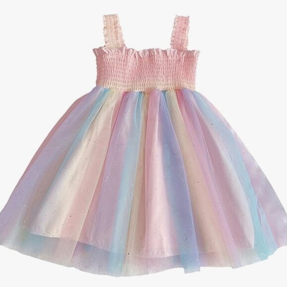 RETSUGO Multicolored Pastel Tulle Smocked Dress - Picture 1 of 6